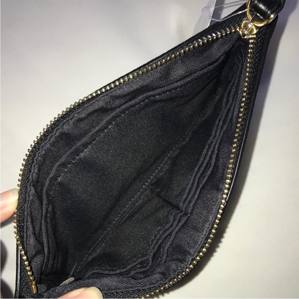 Coach XL Brown signature monogram Wristlet fits phone NWT w/gift bag - Picture 2 of 3